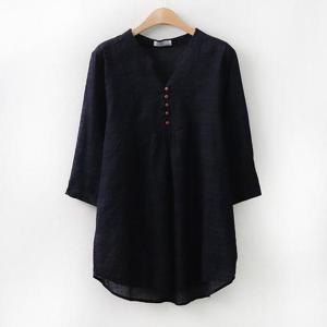 [강물처럼]아이우먼 반오픈자개7부남방 CO6325M404 빅사이즈 (15