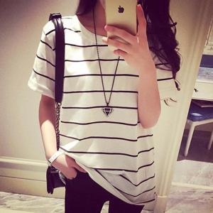 [강물처럼]아이우먼 스트라이프롤업라인티 DKR029M404 빅사이즈