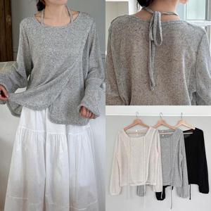 [강물처럼]위쉬몰 GO 로이홀터넥린넨니트티(Q877H404) 빅사이즈