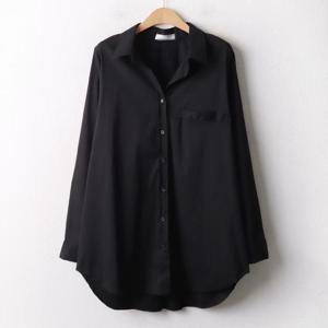 [강물처럼]아이우먼 스판면포켓롱남방 IRA383M404 빅사이즈 (144