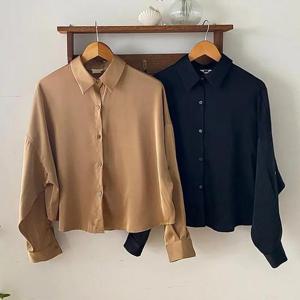 [강물처럼]빅사이즈사랑해요 Q857L404 엘리카라샤틴롤업셔츠 RA