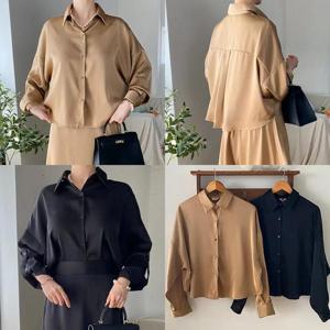 [강물처럼]위쉬몰 RA 스윗샤틴롤업카라남방(Q857H404) 빅사이즈