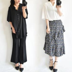 [강물처럼]위쉬몰 HG 베이직헨리넥블라우스(1825H403) 빅사이즈