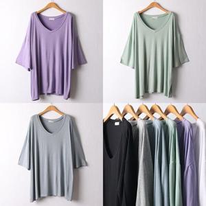 [강물처럼]위쉬몰 RA 실키브이넥반팔티셔츠(I551H403) 빅사이즈