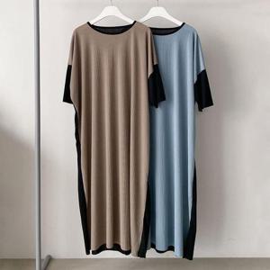 [강물처럼]빅사이즈사랑해요 L054L403 앞뒤배색옆트임원피스 GL