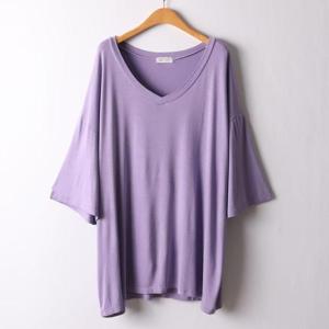 [강물처럼]아이우먼 실키브이넥컬러반팔티 RAI551M403 빅사이즈