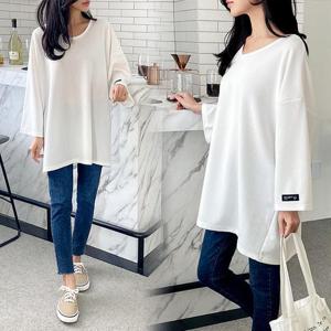 [강물처럼]위쉬몰 IL 유넥소매라벨박스티(G400H403) 빅사이즈 (1