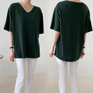 [강물처럼]위쉬몰 LD 브이넥스판반팔티셔츠(G756H403) 빅사이즈