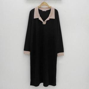 [강물처럼]아이우먼 이지배색카라원피스 BSO592M402 빅사이즈 (1