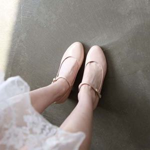 여성 통굽 베이직 슬링백 러블리 캐주얼 면접 슈 여성통굽힐