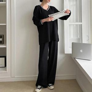 [강물처럼]아이우먼 브이랍빠배색투피스 BSN330M402 빅사이즈 (1