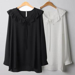 [강물처럼]위쉬몰 HG 리본프릴쉬폰블라우스(J282H402) 빅사이즈