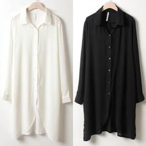 [강물처럼]위쉬몰 HG 절개롱블라우스(0407H402) 빅사이즈 (13315