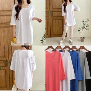 [강물처럼]위쉬몰 IL 무지유넥롱반팔티셔츠(G569H402) 빅사이즈