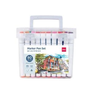 [문구] 델리 삼각 트윈 마카펜 80색 디자인 미술용 드로잉