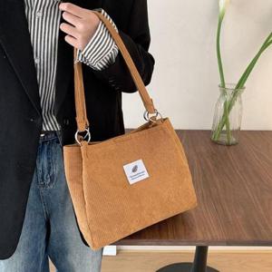 에코백 데일리 얇고 가벼운 코듀로이 마그네틱 숄더백 쇼퍼백