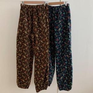 [강물처럼]빅사이즈배기팬츠 T604L412 꽃무늬밴딩도톰팬츠 MO (2