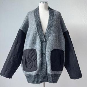 [강물처럼]빅사이즈패딩가디건 T614L501 이더배색패딩루즈가디건