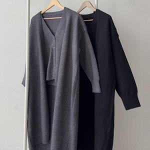 [강물처럼]빅사이즈롱가디건 T613L501 심플버튼롱가디건투피스 S