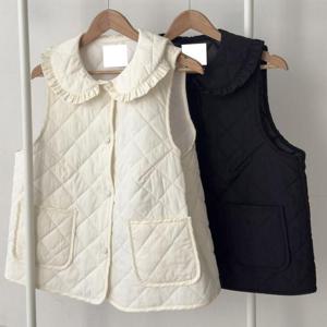 [강물처럼]빅사이즈프릴베스트 T612L501 오즈누빔프릴카라조끼 S