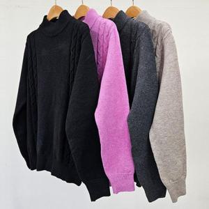 [강물처럼]빅사이즈니트티 T608L501 로지반폴라넥꽈배기니트 EB