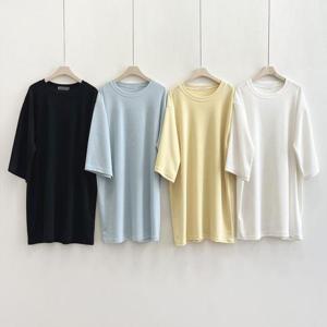 [강물처럼]빅사이즈사랑해요 Q615L402 드라잉무지스판반팔티 ZY