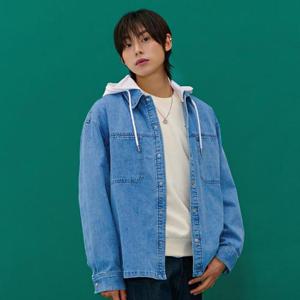 체이스컬트 동백01 공용 후드 데님 셔츠 EARU5431B0N