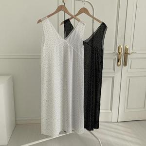 [강물처럼]빅사이즈사랑해요 Q638L402 땡땡이브이나시원피스 MO