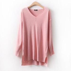 [강물처럼]아이우먼 슬릿브이넥니트티 AP8988M402 빅사이즈 (130