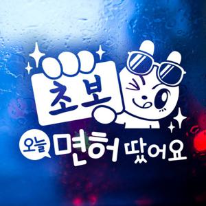 초보 오늘 면허 땄어요 제이래빗 / 자동차스티커 초보운전