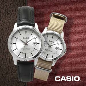 CASIO 카시오 LTP-V004L-7A_BEIGE 여성 가죽+나토시계
