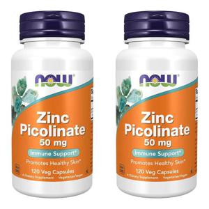 해외배송 NOW Foods 나우푸드 징크 아연 피콜리네이트 50mg 120정 2개 Zinc