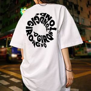 남여공용 순면 반팔티 오버핏 프린팅 반팔티셔츠 빅사이즈 반팔/면티/라운드티/무지티