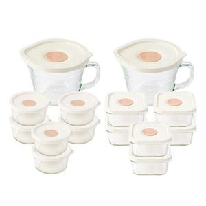 글라스락 렌지쿡 햇밥용기 14종 세트 (렌지쿡 햇밥용기6개+큰햇밥용기6개+계란찜용기2개)