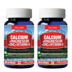 [통라이프][통라이프] 캐나다 하이칼슘 앤 마그네슘 아연+비타민D (108g+2병+3개월)