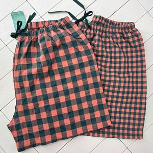 [토토와모모]여자 여성 체크 잠옷바지 파자마 3부 오렌지