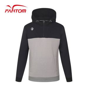 [팬텀] 남성 배색 후드 반집업 긴팔 티셔츠