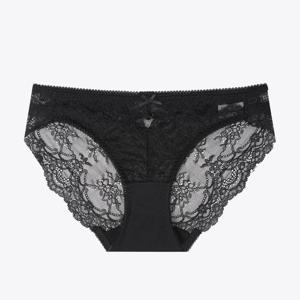 [섹시쿠키]리본 디테일 뒷판 트임 블랙 레이스 팬티 SCWPZA26