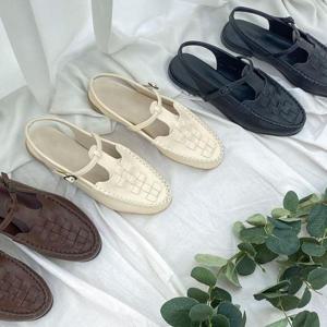 [슈썸] RJ-t2305 여성 봄 꼬임 빈티지 핸드메이드 플랫 로퍼