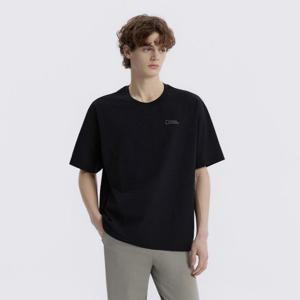 내셔널지오그래픽 N265UTS909 세미오버핏 수피마 반팔 티셔츠 BLACK
