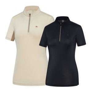 콜핑 스트라이프 멜란지 시원한 쿨링 여자 여름 반팔 집업 냉감티