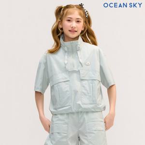 [오션스카이]여아 스트레치 반지퍼 반팔 아노락 티셔츠-DBJG5861