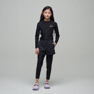 [내셔널지오그래픽 키즈] K242GWL610 여아 반바지 롱레깅스 CARBONBLACK