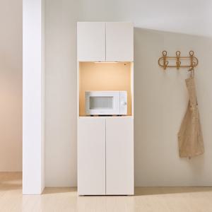 크렘 LED 600 선반형 주방수납장 틈새장 빌트인 냉장고옆 수납장