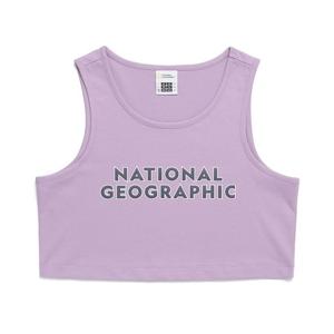 내셔널지오그래픽 N242WTS120 로고 크롭 민소매 티셔츠 LAVENDER