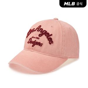 [MLB공식] 24N 바시티 레터링 컬러데님 언스트럭쳐 볼캡 LA (Mg.Pink) 3ACPDS14N