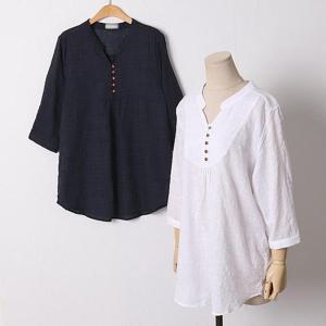 빅사이즈 408 아일랜드버튼7부셔츠 DOLD738