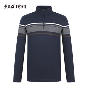 [팬텀] 남성 라인 배색 반집업 긴팔티셔츠