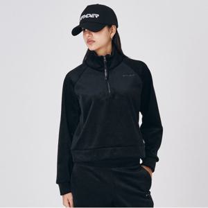 [스파이더] 여성 골지 벨루아 하프집업 아노락 티셔츠 SPJWCNRL357WBLK