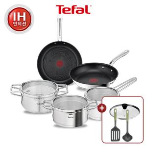 테팔 인덕션 팬냄비세트노르디카/심플리쉐프 5종(편16+양18+양20+팬24/28)+유리뚜껑28+에센셜 국자+에센셜 뒤집개